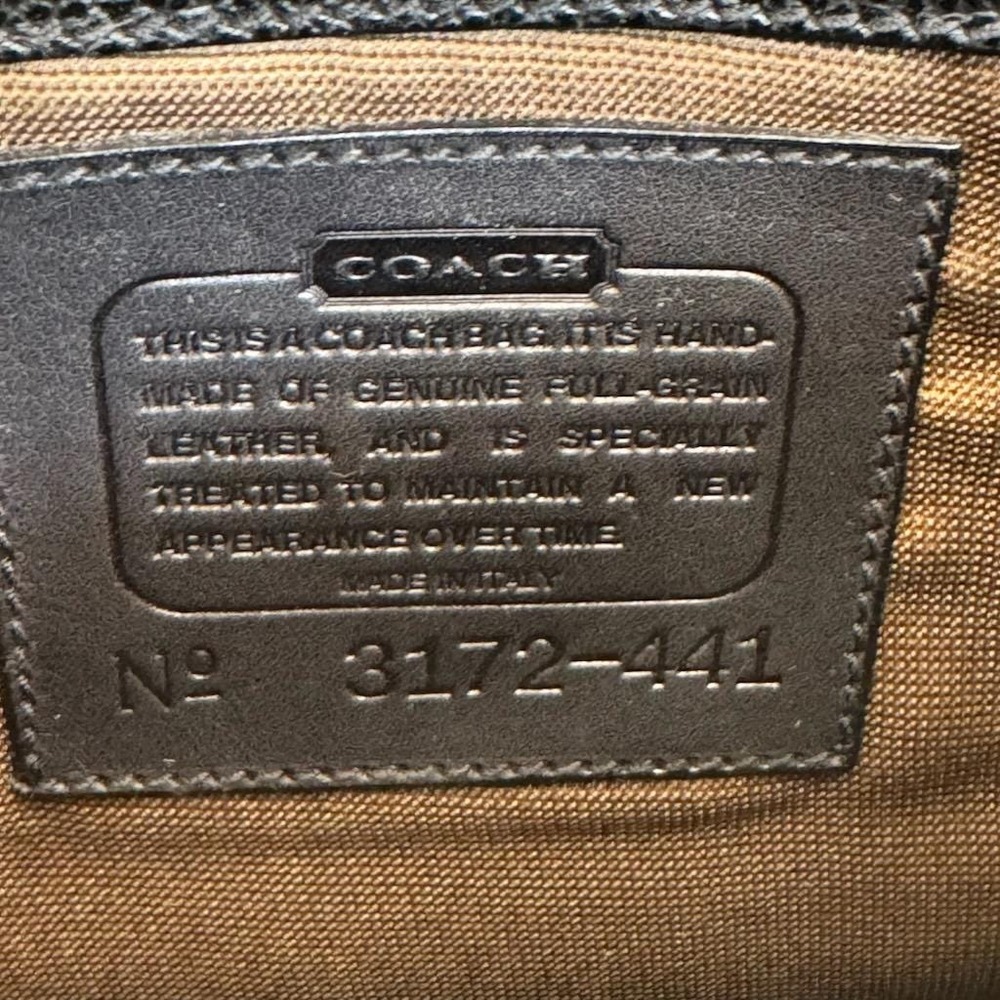 Vintage Coach Spence Bag‎ Black Leather Shoulder Bag Made in Italy - Picture 9 of 10